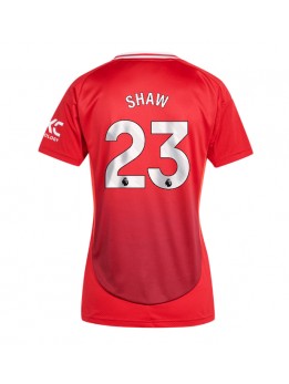 Billige Manchester United Luke Shaw #23 Hjemmedrakt Dame 2024-25 Kortermet